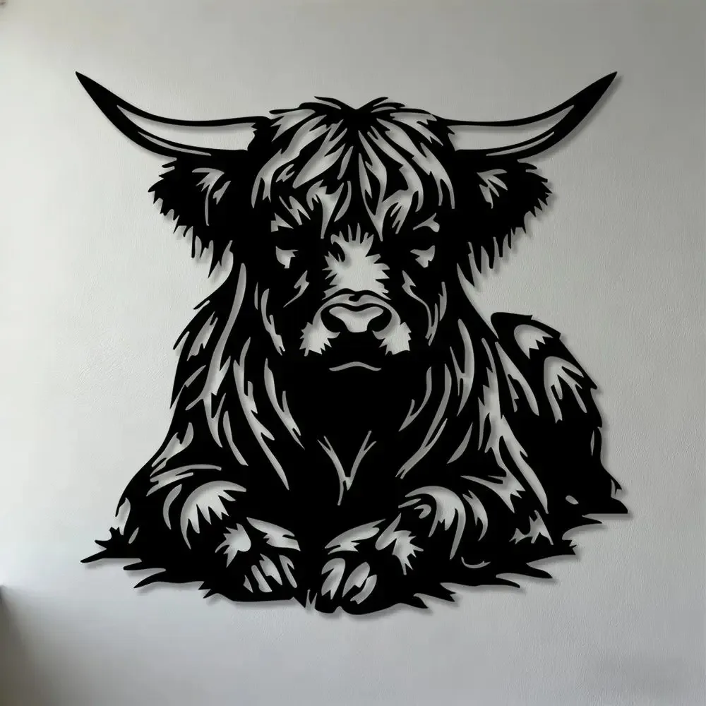 CIFBUY Cow Iron Wall Art Metal Sculpture Hanging Ornament For Living Room Bedroom Office Indoor Home Decor