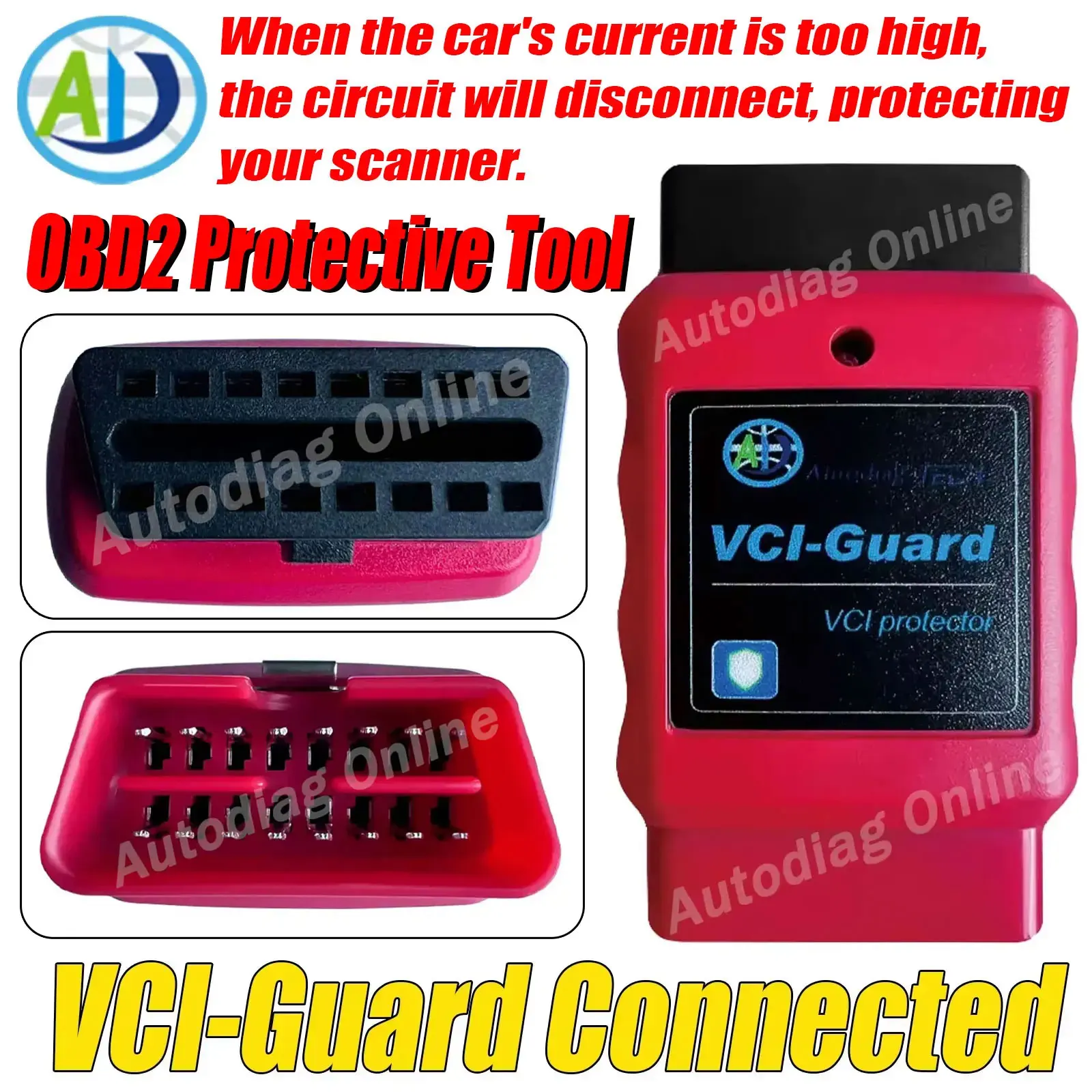 OBD2 Protective Tool for Diagnostic Vehicle for Physical and Electrically Protect Interface Connected to OBD2 Scanner VCI Guard