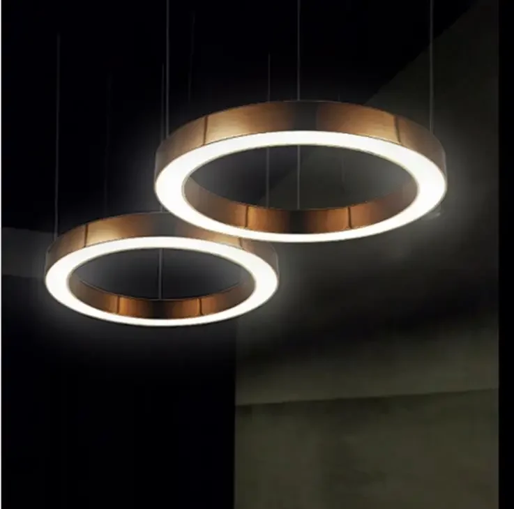 

Office Restaurant Hotel LED ring round chandelier ring combination creative Chandelier