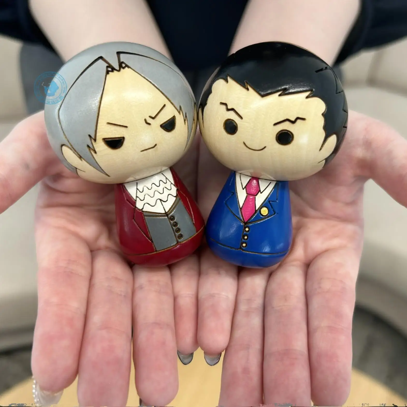 Anime Ace Attorney Phoenix Wright Miles Edgeworth Kazuma Asogi Cosplay Cartoon Puppet Ornament Model Mini Figurine Mascot Gift