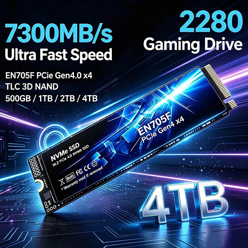 7300MB/s EN705F M2 PCIe4.0 NVMe SSD 500GB 1TB 2TB 2280 PCIe3.0 Hard Drive Solid State Drives Hdd Disk for Laptop Desktop PS5