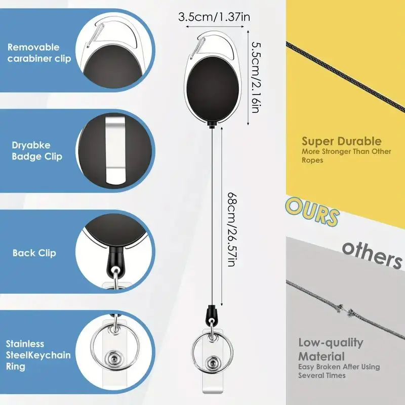 Cordino da crociera con clip per carta, tracolla staccabile con porta badge identificativo verticale in PVC trasparente impermeabile su entrambi i lati