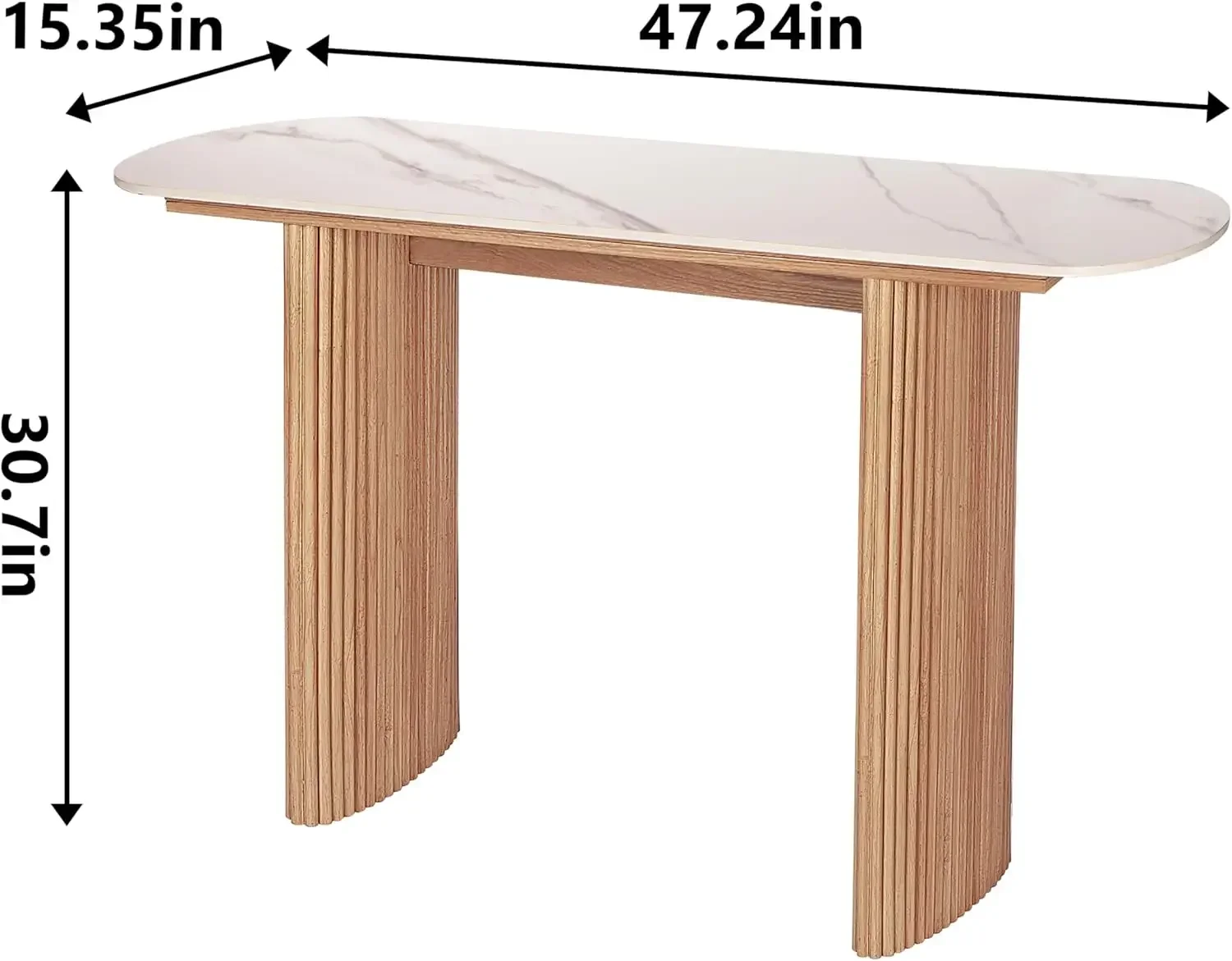 SHYFOY 47'' Mid Century Modern Console Table, Solid Wood Console Table, Sofa Table, Narrow Entryway Table for Hallway