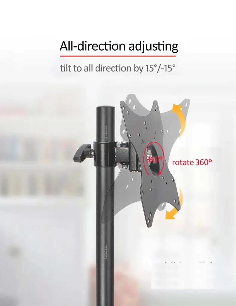 10A-N 30inch 32inch 37inch 40Inch 55inch swivel LCD TV floor stand parts accessory 200X200 vesa plate with joint for 35mm pipe