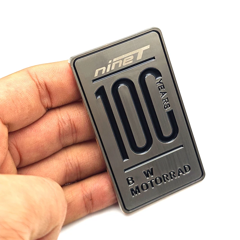 

For BMW R 18 R12 R9T RnineT R12 R18 R1250GS 719 Motorcycle 100 Years Metal Badge Sticker 3D Wire Drawing Metal Sticker