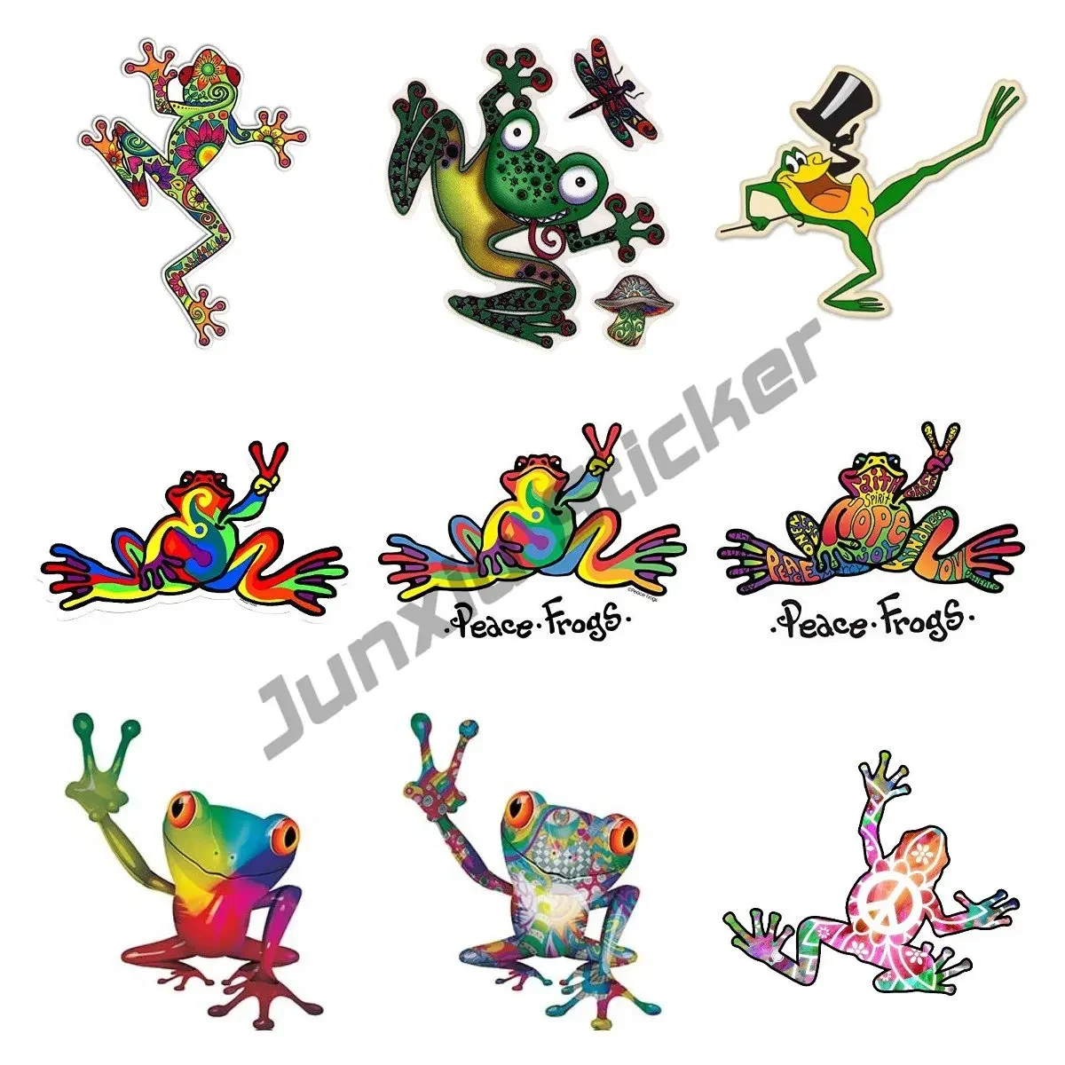 Frogs Car Sticker Outdoor Rated Vinyl Decal for Windows Bumpers Laptops or Crafts Decor