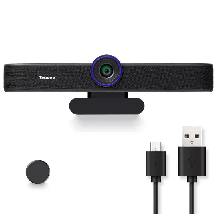 Tenveo 1080p 60fps 2D & 3D DNR All In One Webcam With Microphone And Speaker Video Conference Webcam For Work/meeting