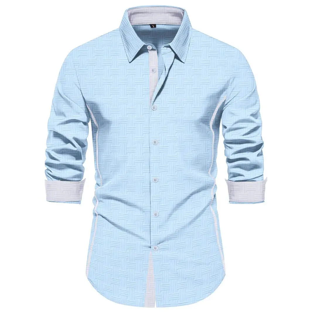 

Faionable Men's Long Sve Embroidered Patchwork Casual irt Spring Season Non-iron PU Leather Other Material Spring 2025
