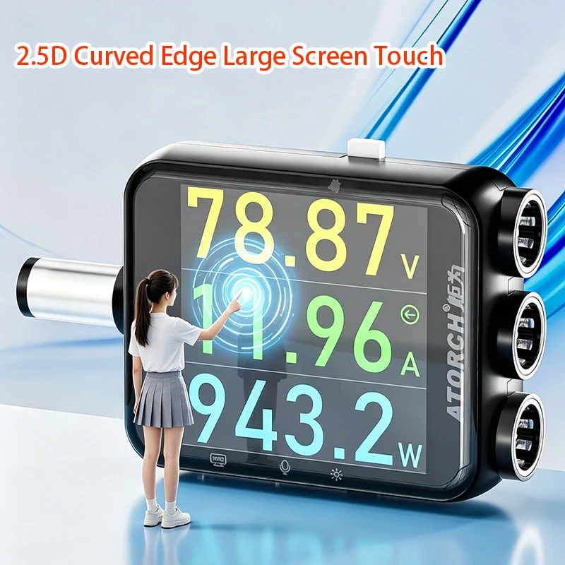 ATORCH D5P Touch Screen DC5.5 Tester DC 4.5-80V 12A Digital Voltmeter Ammeter Wattmeter Battery Capacity Power Analyzer Monitor