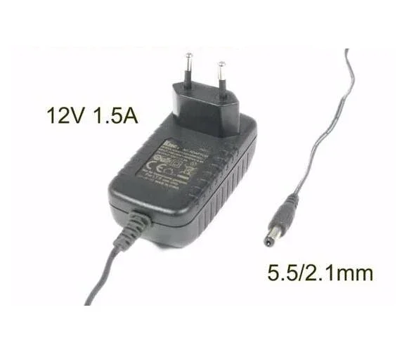 Power Adapter KSAD1200150W1EU, 12V 1.5A, Barrel 5.5/2.1mm, EU 2-Pin Plug