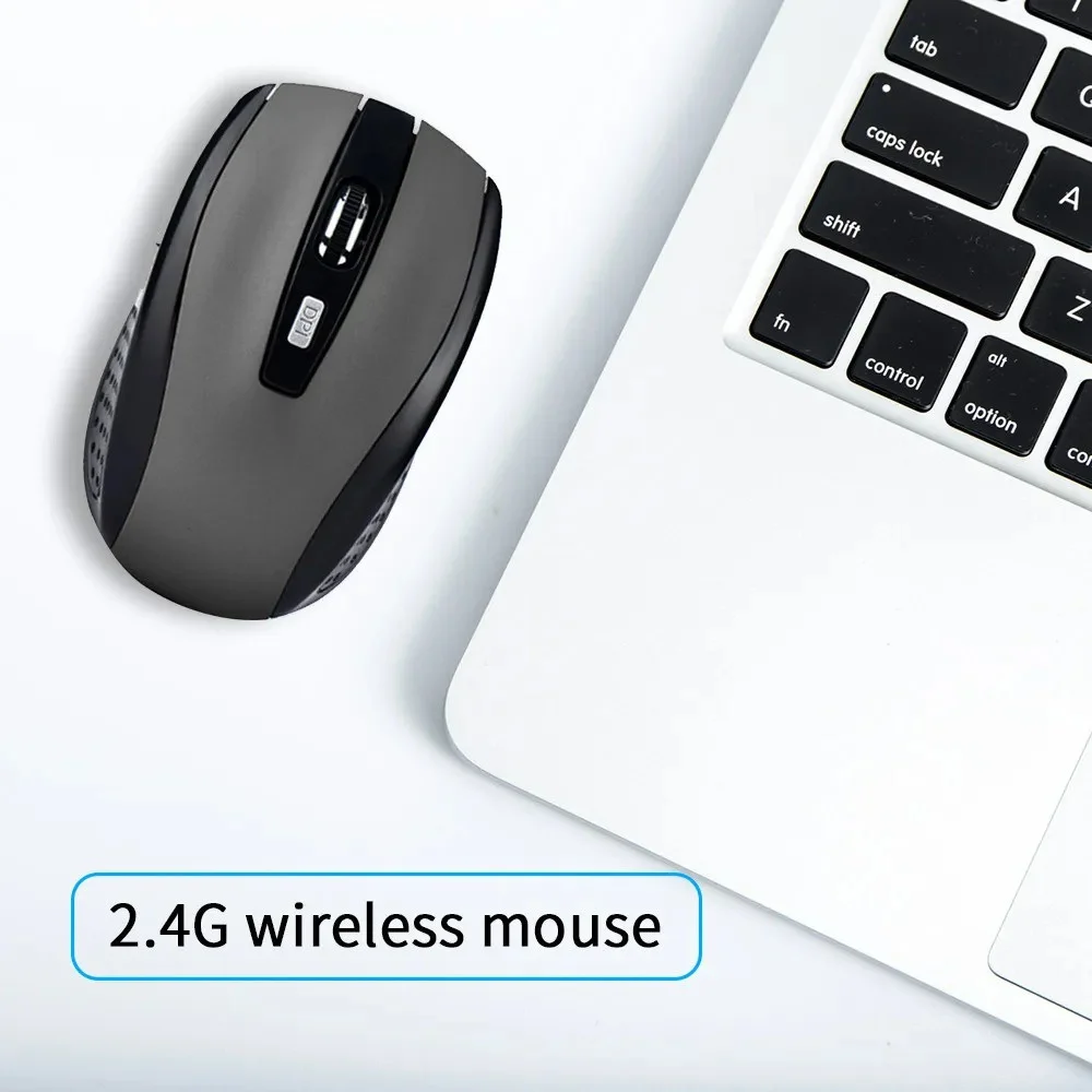 Mouse portátil sem fio para jogos, 2.4g, mouse óptico móvel para escritório, níveis de dpi ajustáveis, cliques silenciosos para notebook, laptop, macb