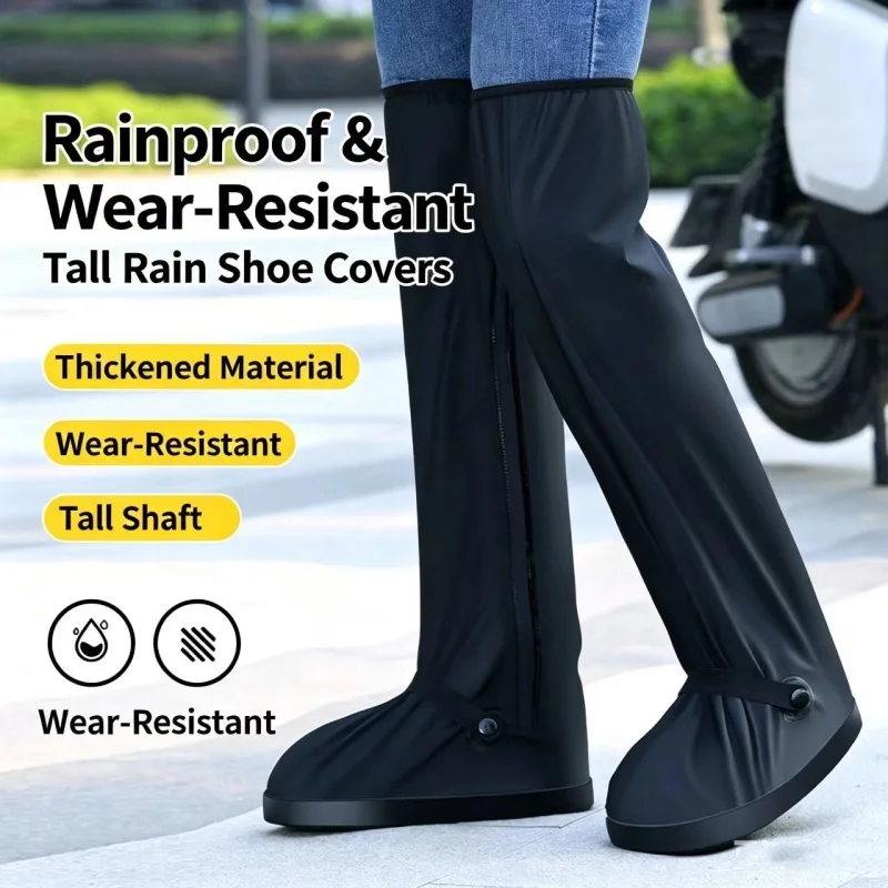 60 CM High Tube Over Knee Reusable Waterproof Pants Shoes Cover Cycling Non-Slip Boot Covers Rain Wet Shoes Overshoes Protectors