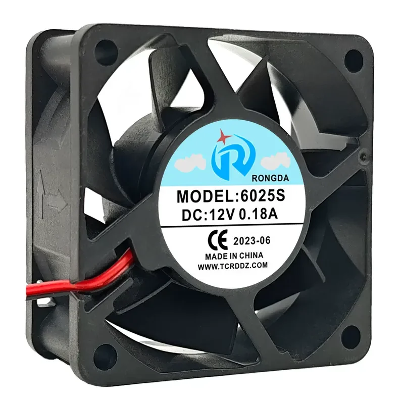 For RONGDA 6025S DC12V 0.18A 6CM Two-Wire New Chassis DC Cooling Fan