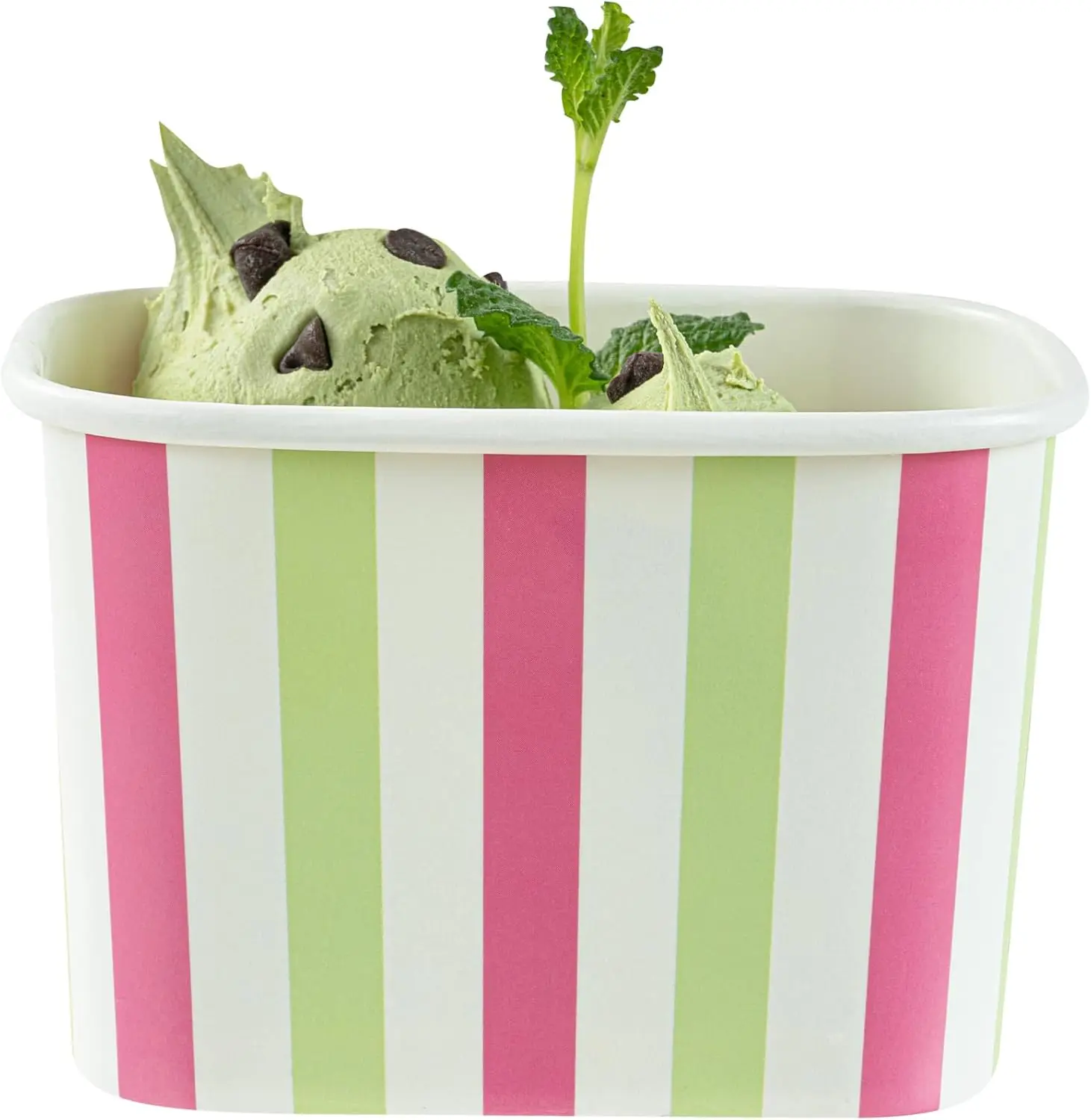 

Paper Cups 50 Count 12 Ounce Square Disposable Ice Cream Containers, Leak-Resistant Paper Dessert To Go Cups, Hot And Co