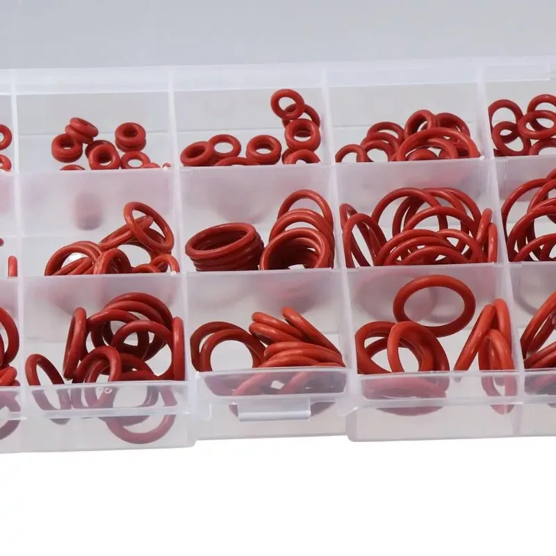 

225 шт. в штучной упаковке, красная силиконовая автомобильная прокладка, силиконовая резина, качественные уплотнительные прокладки высокого давления, уплотнительное кольцо, набор шайб Oring