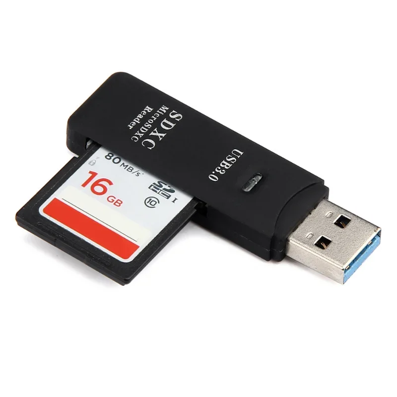 2 IN 1 Card Reader USB 3.0 Micro SD TF Card Memory Reader High Speed Multi-card Writer Adapter Flash Drive Laptop Accessories