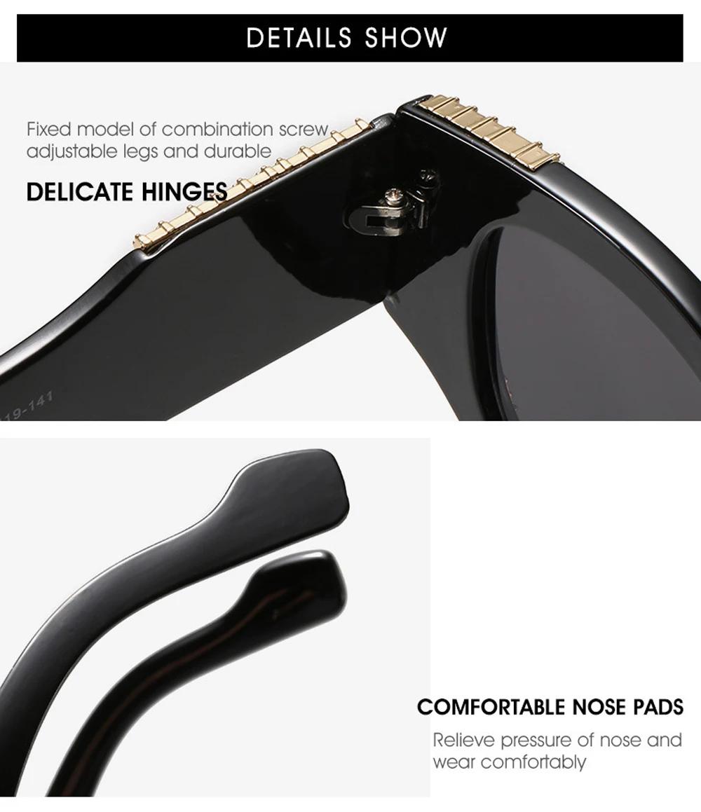 Klassische Sonnenbrille Männer Frauen Trend Sonnenbrille Schlange Muster Reise Vintage Retro Oculos Shades Weibliche UV400 Gafas De Sol – Detail 4