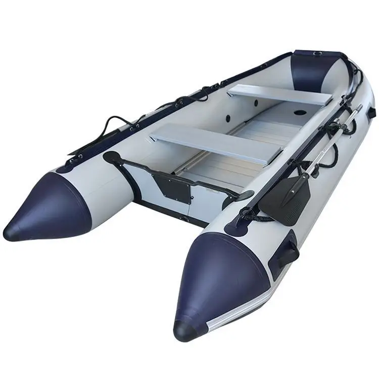 Hot Sale 5m Aluminum Floor Inflatable PVC Boat With Engine Combo Set For Racing Rowing And Outdoor Sports