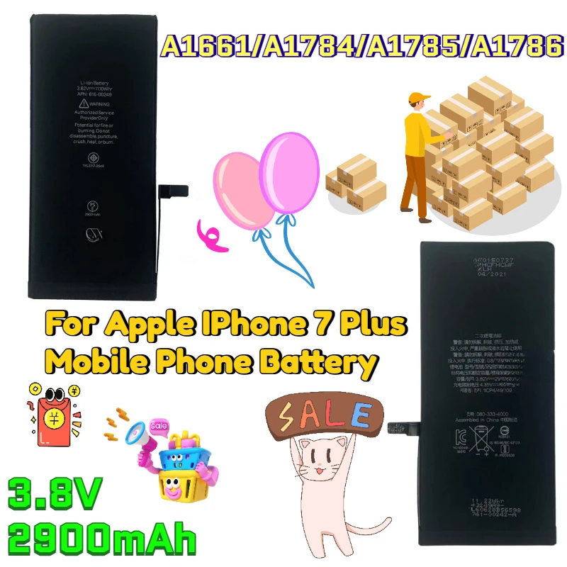 3.8V 2900mAh for Apple IPhone 7 Plus Mobile Phone Battery with Large Capacity A1661/A1784/A1785/A1786