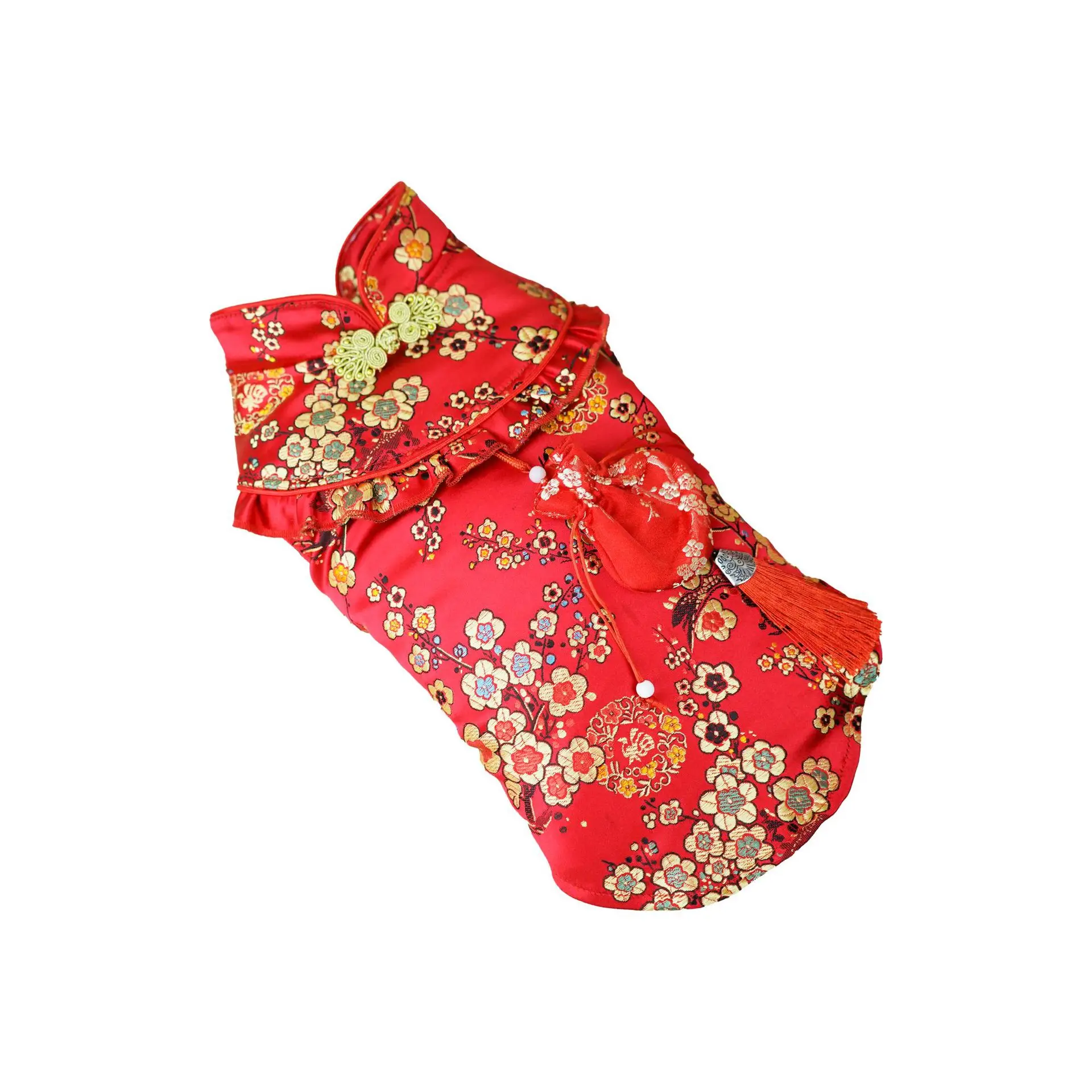 Pet New Year Clothing, Chinese New Year Celebration Lucky Bag, Tang Dynasty Qipao, Small and Medium sized Dog Teddy