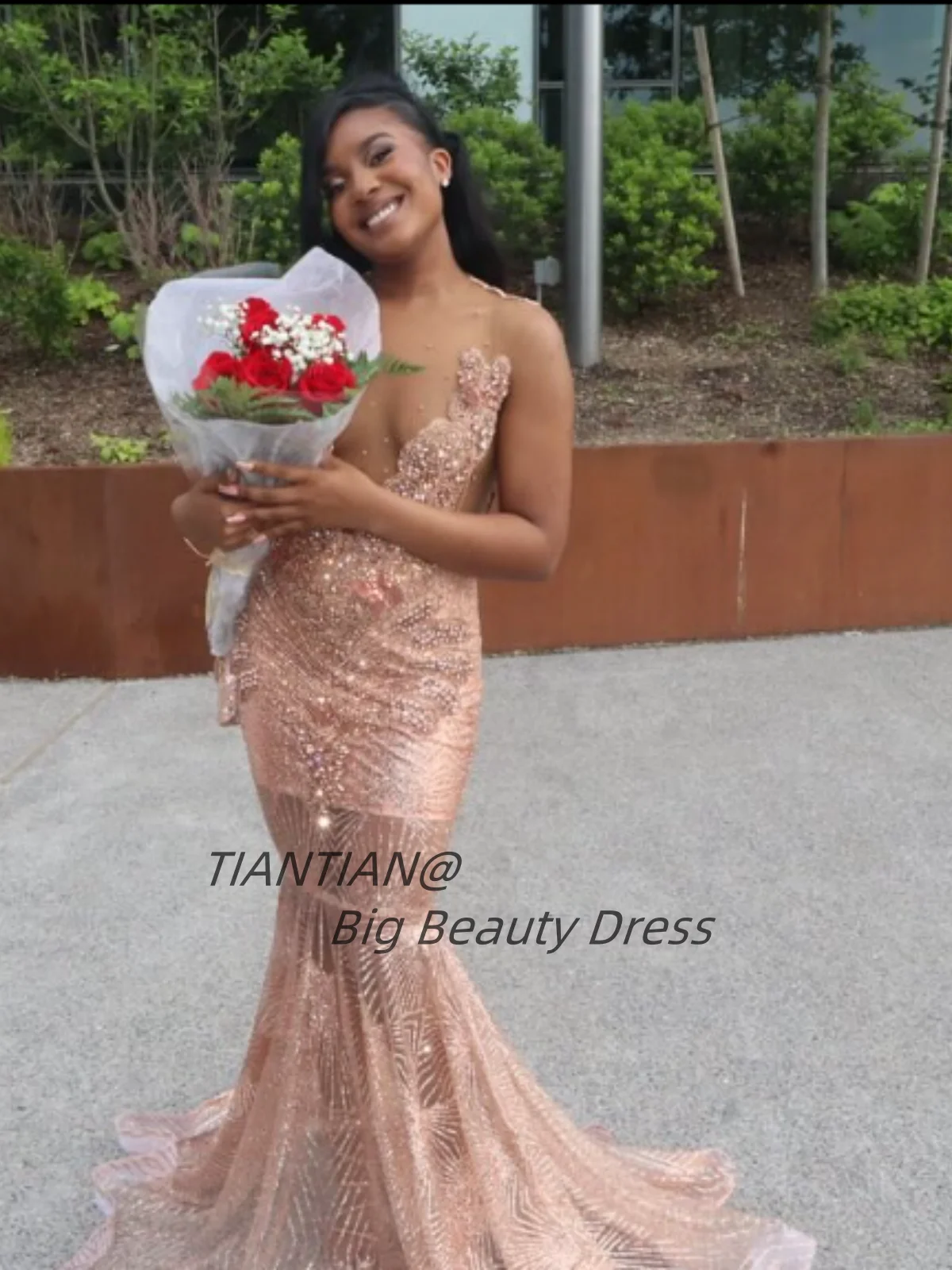 

Customized Glitter Crystal Beading Prom Dresses Elegant Mermaid Evening Party Sleeveless Gowns vestidos de fiesta elegantes