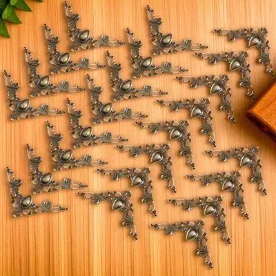 

24Pcs Vintage Metal Box Corner Protectors Decorative Book Edge Covers Style for Jewelry Gift Scrapbook Album
