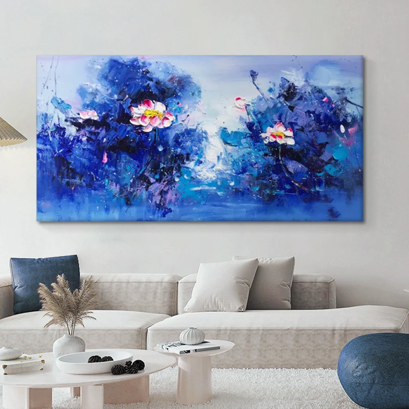 

Latest Arrival blue Color Art Abstract Canvas Painting Acrylic Paintings Flowers Wall Picture Decoration Chambre No Frame