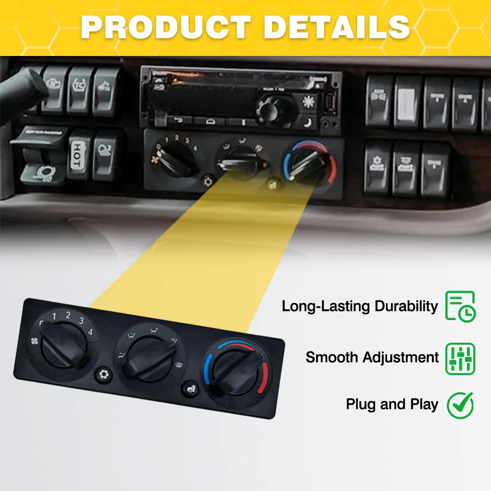 Panneau de commande de climatisation de chauffage A/C, Module de climatisation avec pied de biche pour camion Peterbilt 337 348 389 Q21-6119 Q 216119   18+8 broches