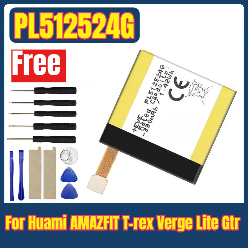 

PL512524G PL502524V Watches Batteries for Huami AMAZFIT T-rex Verge Lite Gtr A1918 A1808 A1801 A1811 + Free Tools
