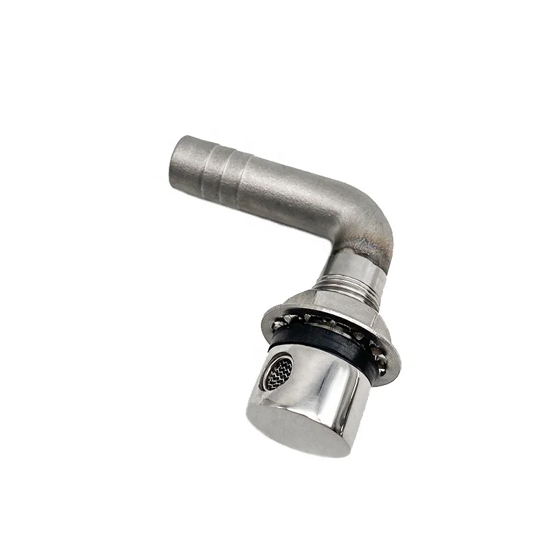 

STLF 5/8" Stainless Steel 316 Boat Yacht 90 Degree Elbow Pipe Water Fuel Tank Vent Breather With Mounting Gasket