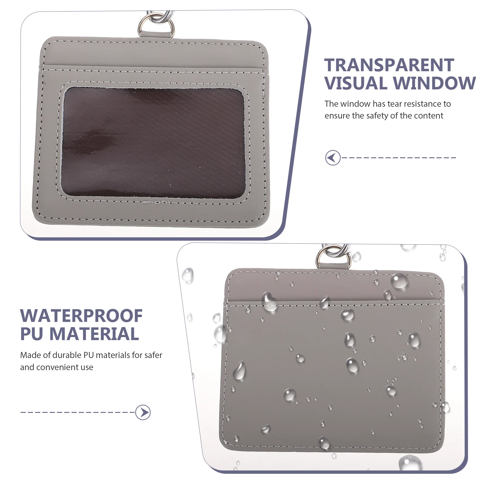 

Premium PU Cards Storage Holder Id Badge Protector with Hanging Rope Compact Multifunction Work Cards Holder for Office Medical