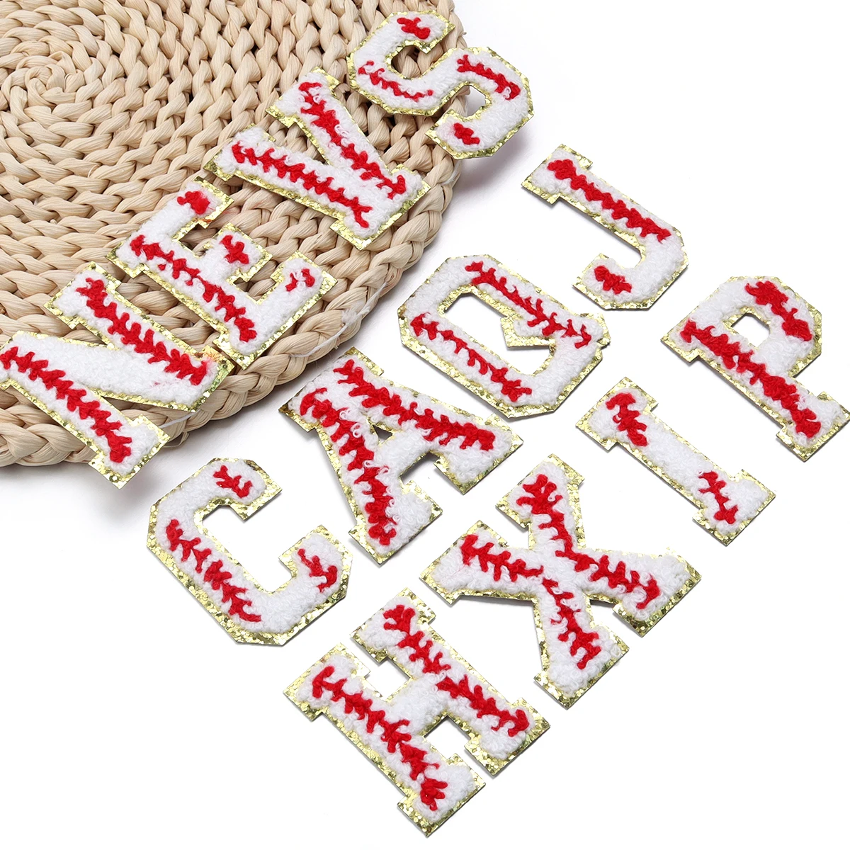 26pcs Letter Patches Baseball Pattern Towel Embroidery Patches Iron on Clothes Stickers Appliques DIY Sewing Craft Accessories