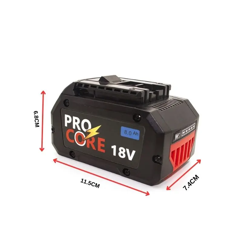 Imagem -03 - Bateria de Substituição Procore Li-ion com Bms para Bosch Bateria 18v Profissional 8.0ah 10.0ah 12.0ah Bat609 Bat618 18v 21700