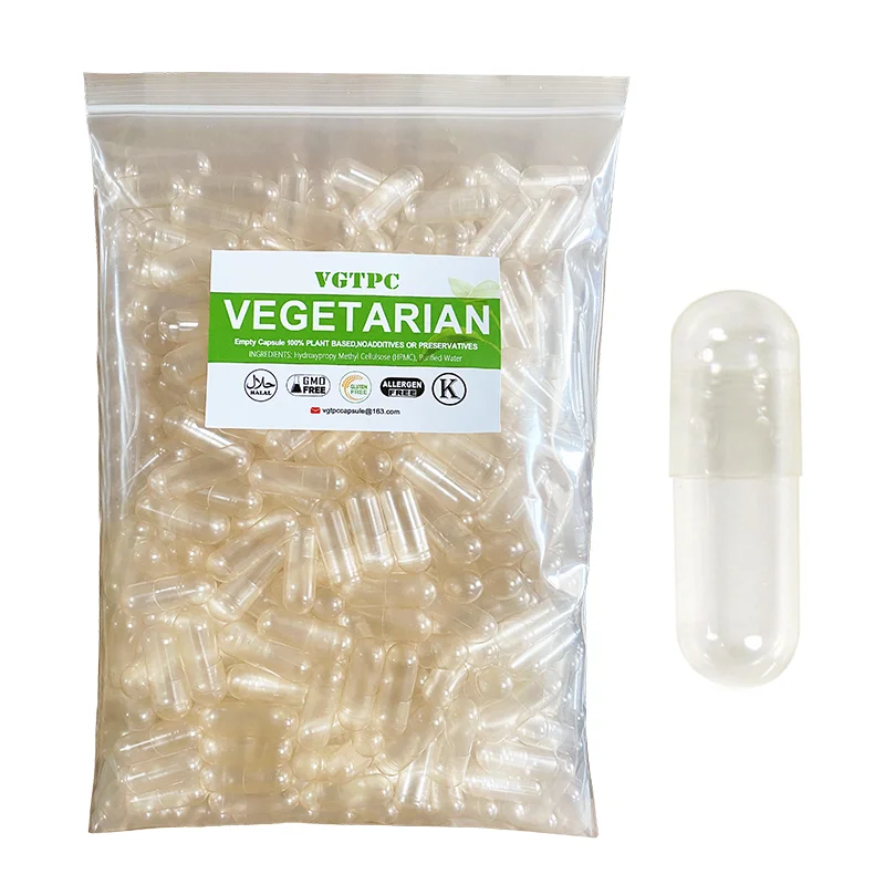 1000PCS Vegetarian Empty Pill Capsule Size 00 0 Hollow Separated Joined Vegetal Vegan Kosher Halal Certified HPMC Capsules