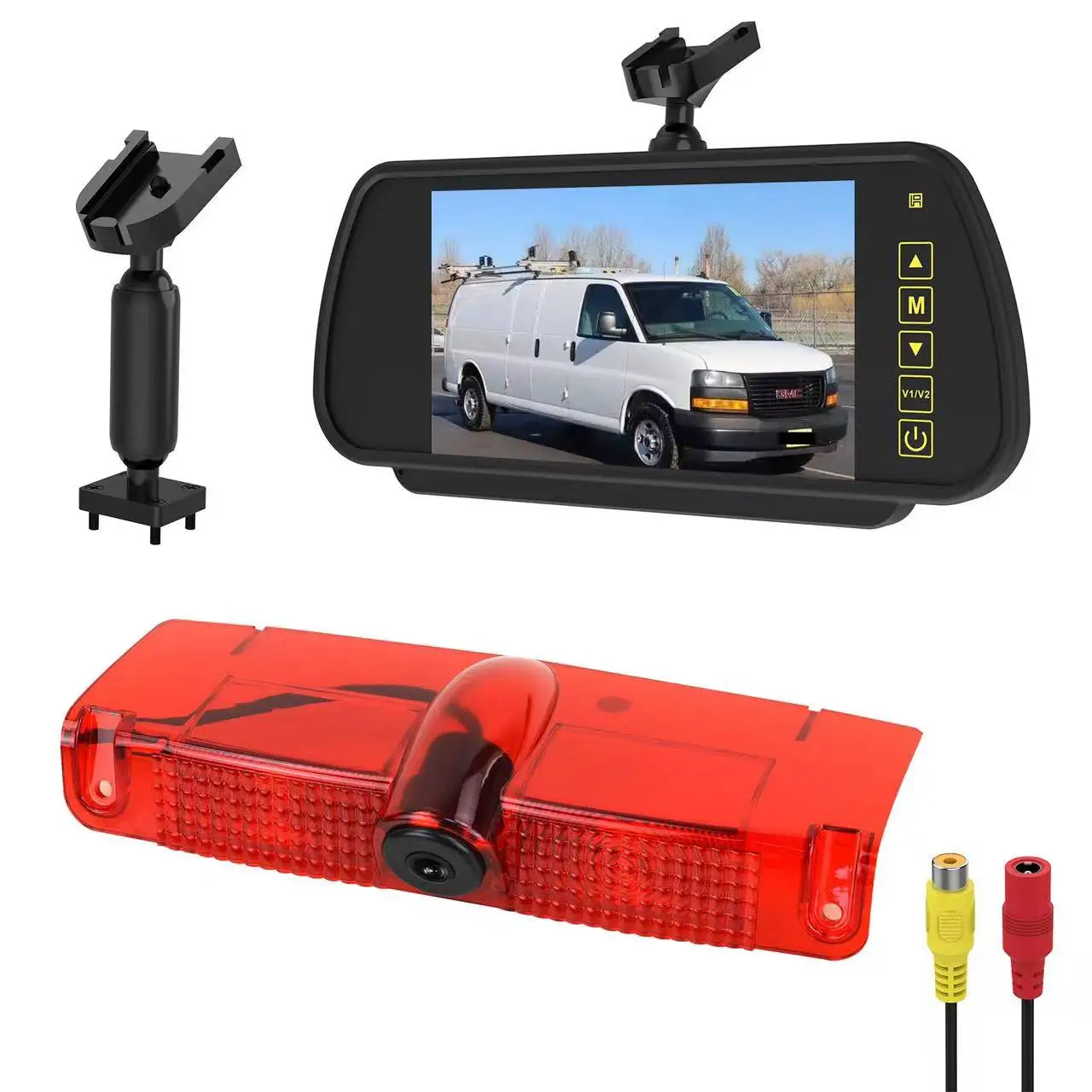 

High-order Backup Rear View Reversing Led Car Mount Brake Light Camera For GMC Savana Van Chevrolet With a 7-inch rear view