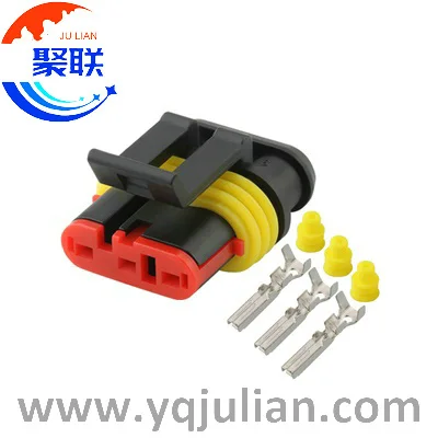 Auto 3pin plug  282087-1 wiring waterproof connector with terminals and seals