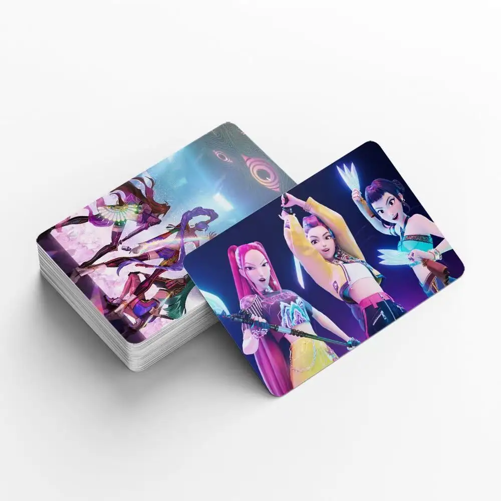 60pcs Kpop Demon Hunter Laser Card for Boys Girls Cartoon Anime Animation Surrounding Students Fashion Cute Collect Cards Gifts
