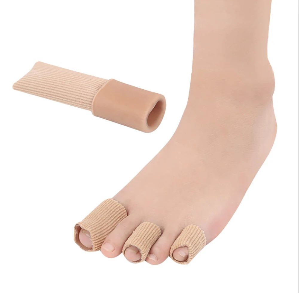 Silicone Cover Cut Toe Set Rib Fabric Gel Tube Sleeve Cap for Hammer Toe Finger Separation Protector Foot Care Finger Toe Tools