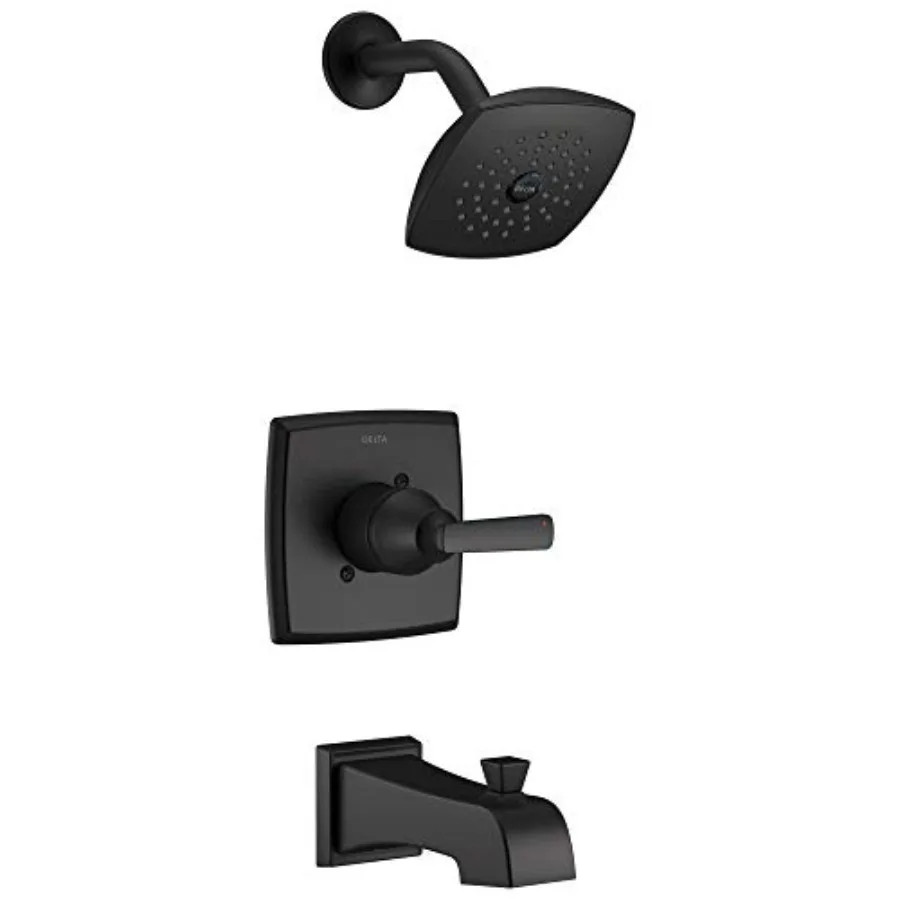 

Ashlyn 14 Series Bathtub and Shower Faucet Set Matte Black Shower Head and Handle Set Valve Trim Kit Matte Black T14464-BL Valv