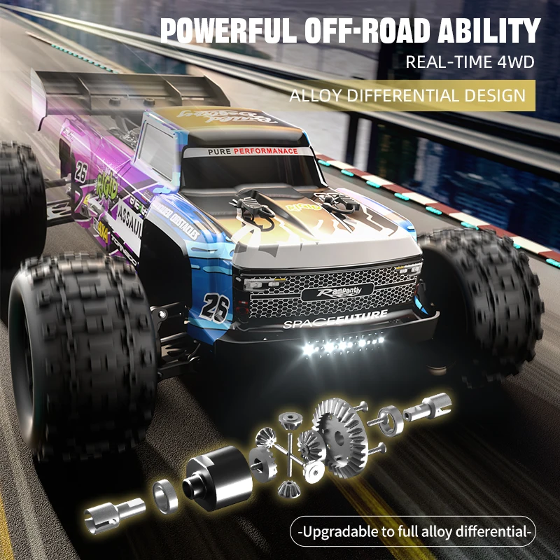 1:12 Alloy Rc Racing Car Brushless 4WD High Speed Climbing Off-road Vehicle Independent Electric Adjustable Shock Absorber Car
