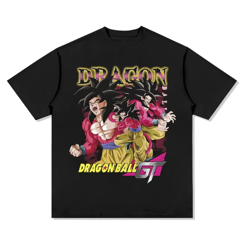 2026 New Hot Summer Dragon Ball GT Oversized T-shirt High Quality Goku Super Saiyan 4 Print Unisex Retro Casual Gym Tee view 5