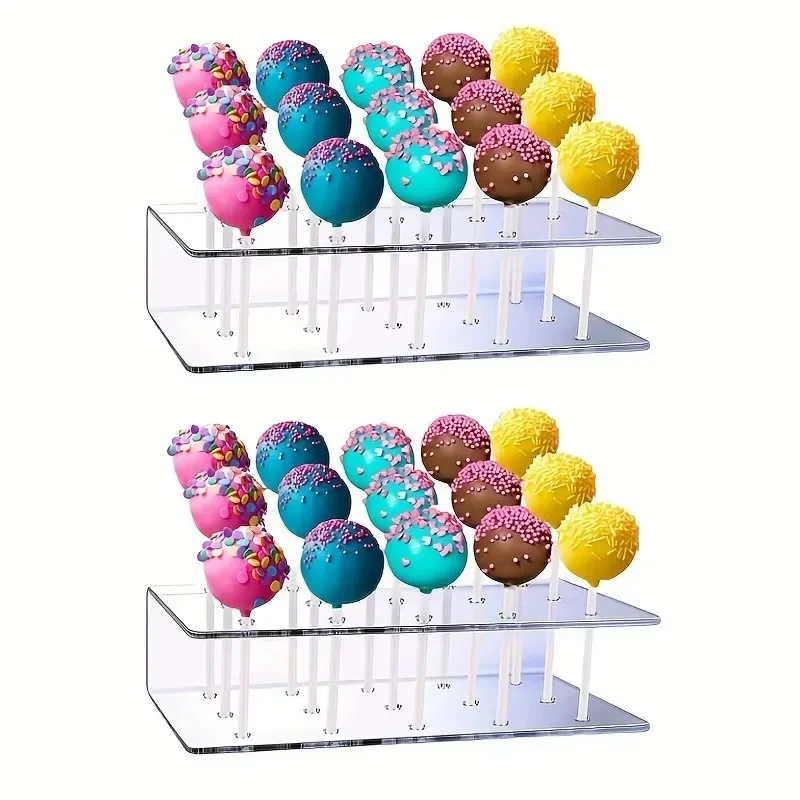 3-10pcs Acrylic Cake Pop Stand Kit 15/20Hole Lollipop Display Holders Candy Pops Holder Weddings Birthdays Party Dessert Display