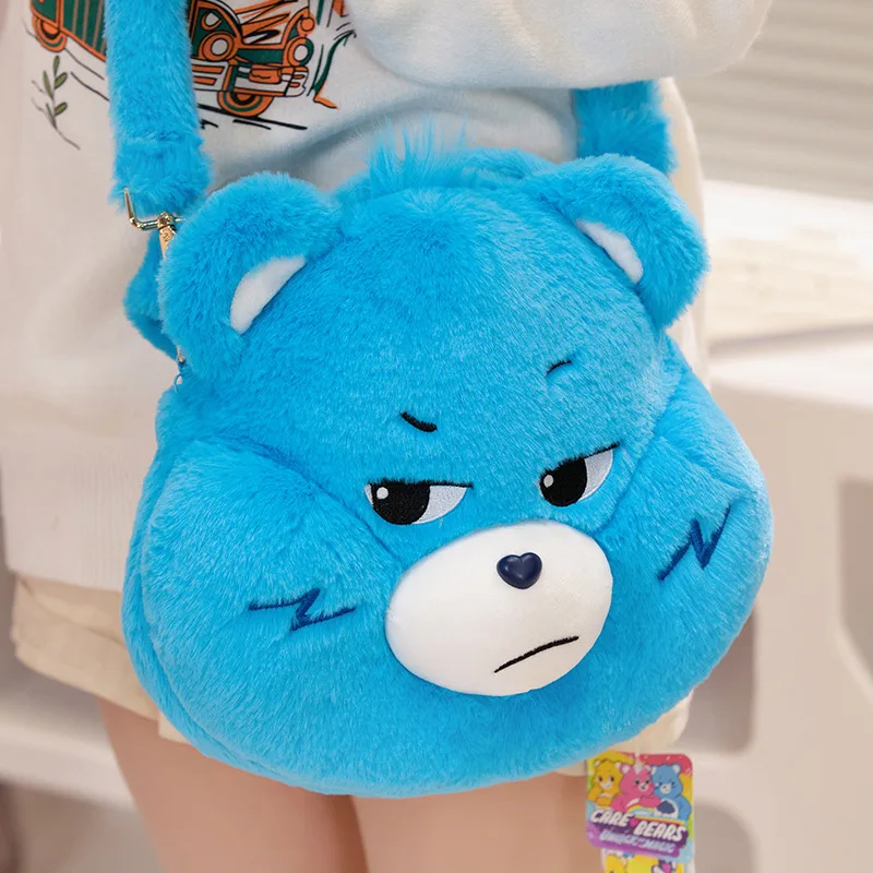 Miniso anime dos desenhos animados carebears amor urso mochila dos desenhos animados arco-íris urso mochila boneca armazenamento saco de pelúcia presente aniversário