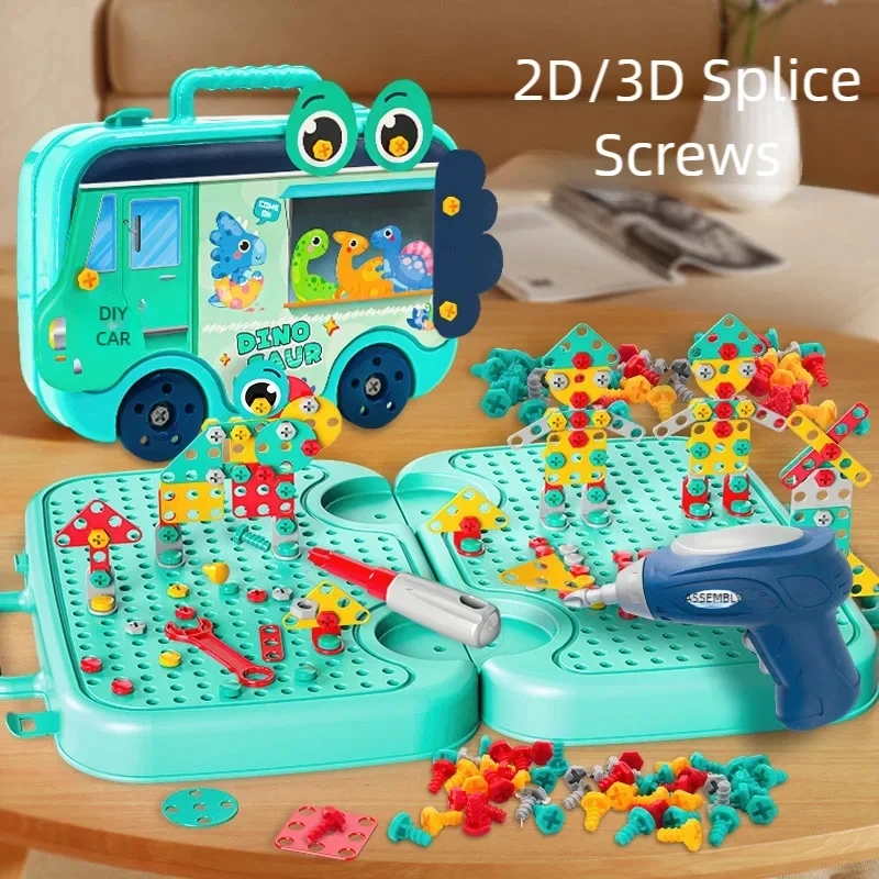 จําลองไขควงไฟฟ้า Montessori ของเล่นประกอบและซ่อมชุดเครื่องมือเด็ก Early การศึกษาของเล่นทําด้วยมือ DIY ของเล่น