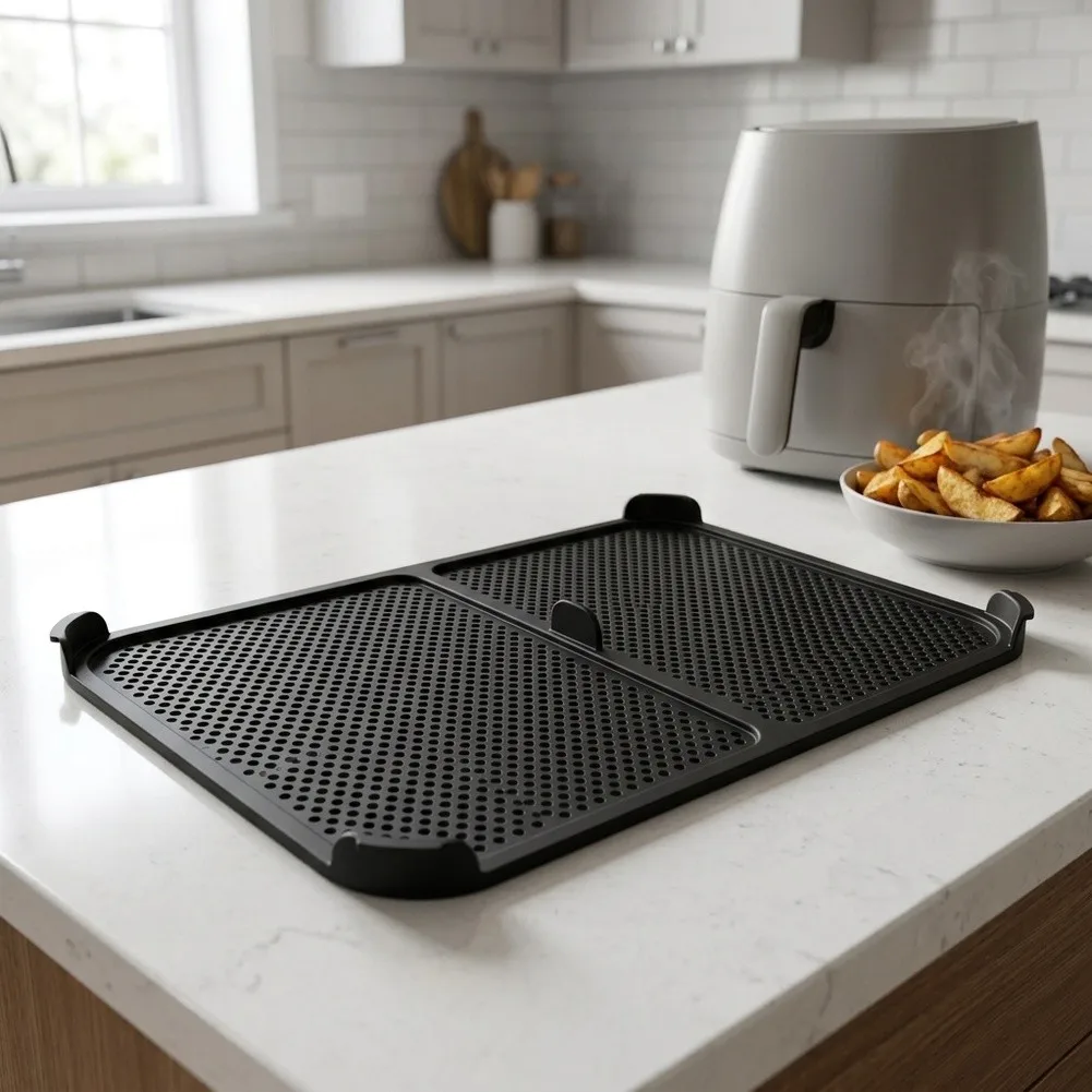Air Fryer Splatter- Guard Heat-Resistant For AF500 Air-Fryer Reusable Foldable Silicone Oil-Splatter Shield Replacement