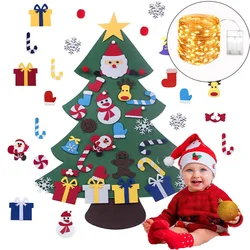 DIY Felt Christmas Tree 2025 New Kids Interactive Christmas Tree DIY Christmas Tree with Detachable Tree Ornaments for Kid Wall