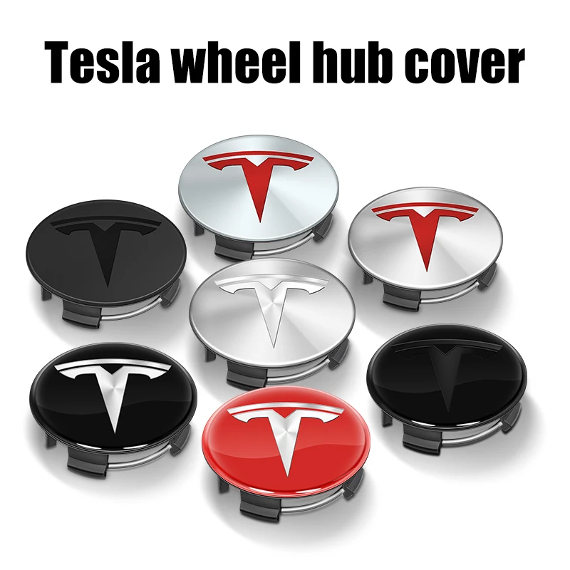 4pcs 56mm Applicable To Tesla original wheel hub cover wheel hub tire center cover logo Model 3 Model Y Model S X Car accessorie