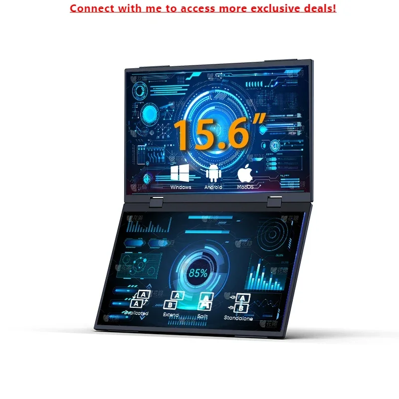 

15.6 Inch Dual Screen Monitor With 1080 Resolution Type-c Interface 100hz Refresh Rate Suitable In Gaming Design