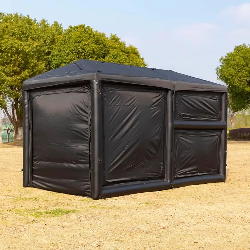 #￥Outdoor Inflatable Tent Immersive Experience 4*2.6*2.6M Oxford Fireproof PortableCamping Inflatable Canopy Tent withStove Hole
