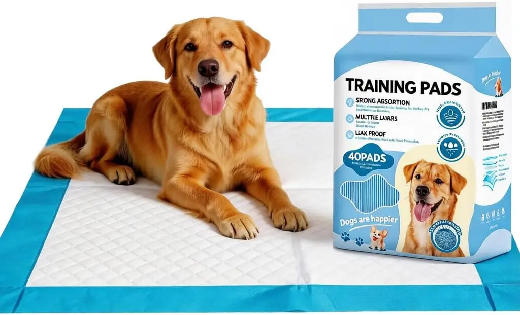 

Six Layer Ultra Absorbent Leak Proof Puppy Pads 40 Count 23x23 Quick Dry for Puppies and Senior Dogs